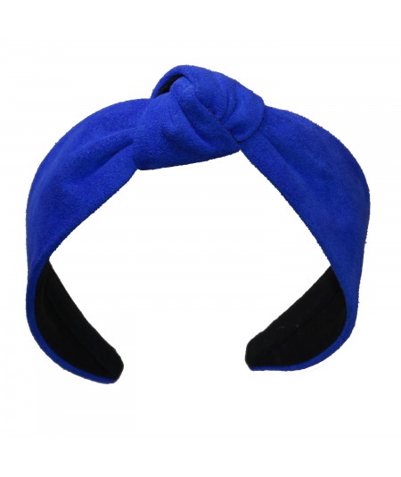 Electric Blue Suede Center Turban Headband