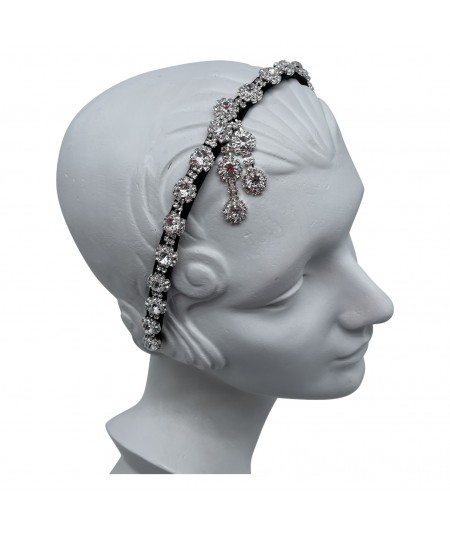 Black Flower Rhinestone Headband