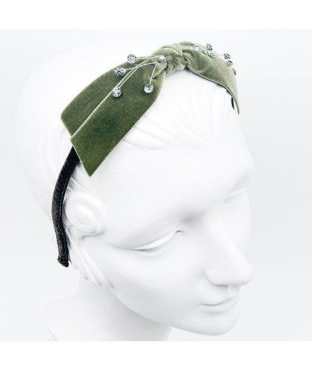 Moss Velvet Bow Cosmic Spray Headband