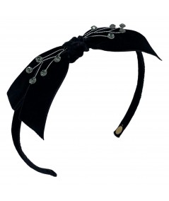 Black Velvet Bow Cosmic Spray Headband