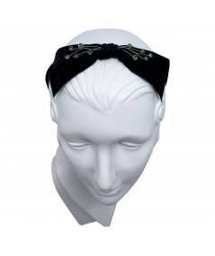 Black Velvet Bow Cosmic Spray Headband