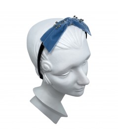 Williamsburg Blue Velvet Bow Cosmic Spray Headband