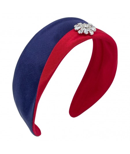 Navy with Red Sparkle Princess Headband