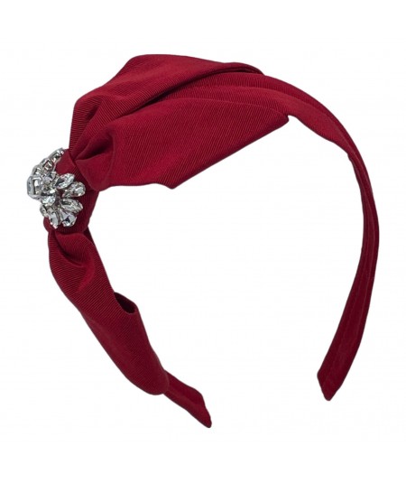 Red Cardinal Carolina Bow with Rhinestone Motiff Headband