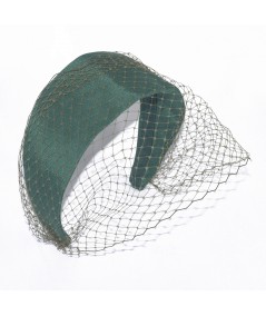 Hunter Grosgrain Texture Changeable Olive Veiling Headband