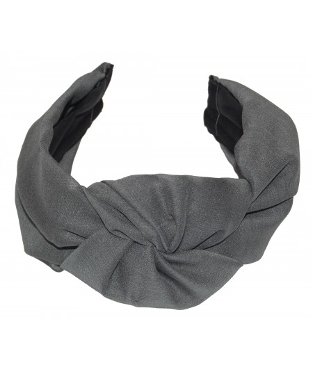 Charcoal Draped Chiffon Chunky Center Knot Headband