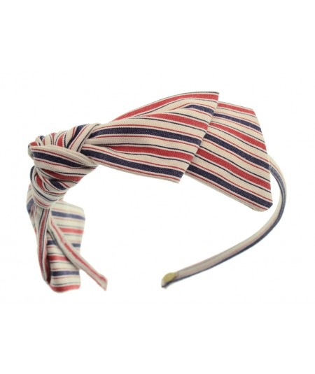 Americana Stripe Martine Bow Headband  - 1