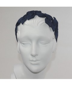 Navy Sabrina Headpiece made of American made grosgrain ribbon