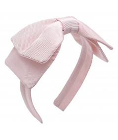 Pale Pink Bengaline Double Bow Headband