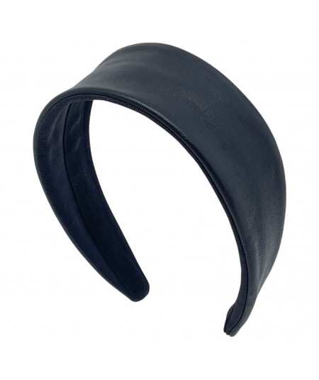 Black Leather Wide headband