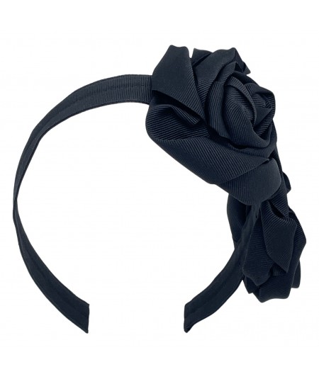Black Double Roses Headband