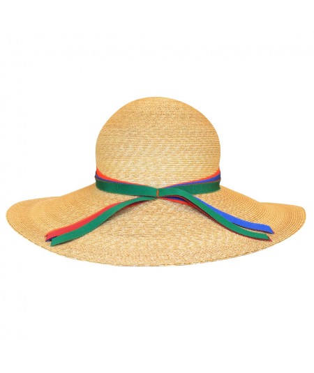 Green Combo Summer Big Brim Hat by Jennifer Ouellette