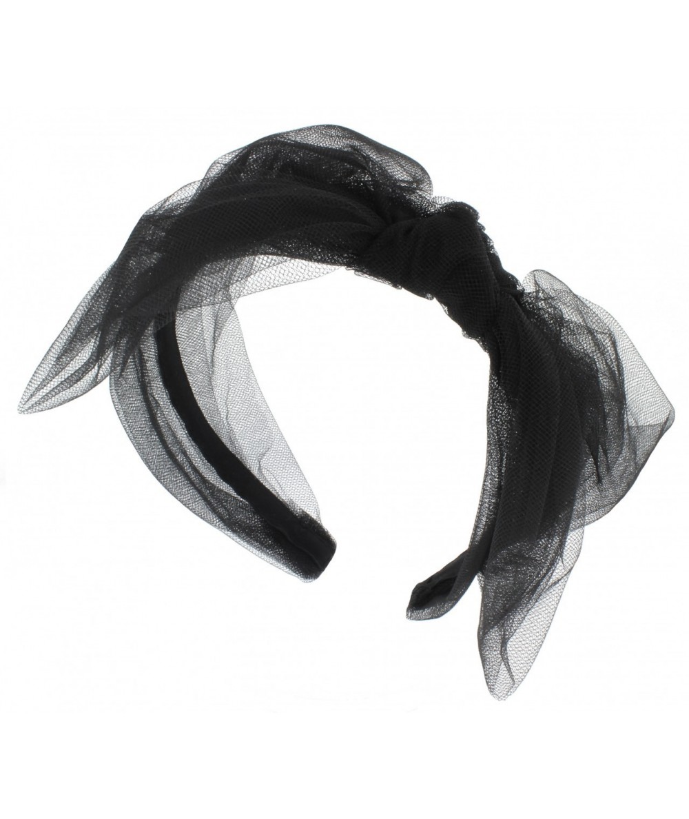 Large Tulle Side Bow Headband - Jennifer Ouellette