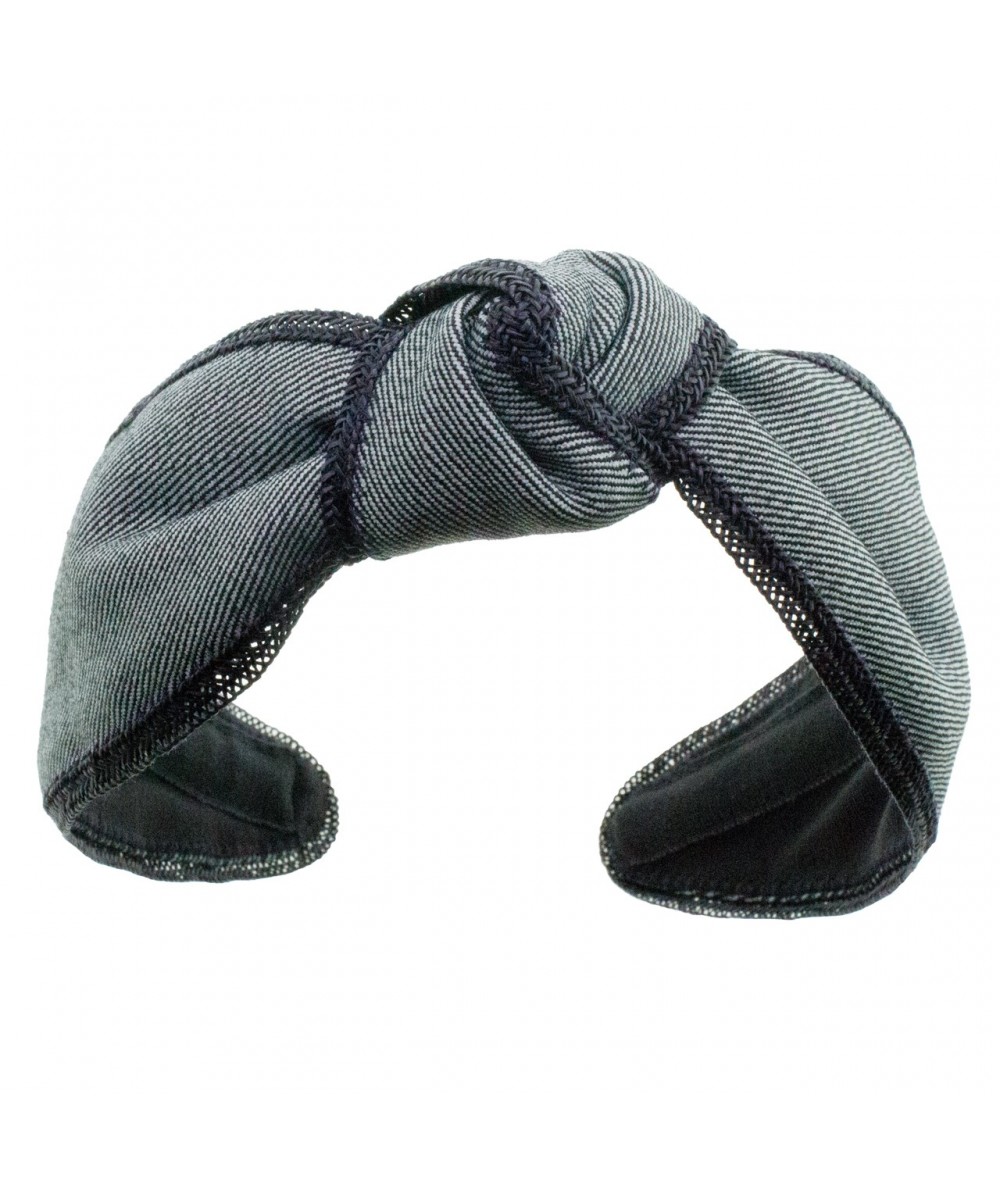 DM17 Denim Center Knot Turban with Toyo Binding