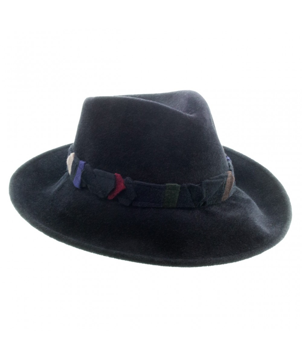 Men's Felt Wide Brim Fedora with Recycled Trim Band