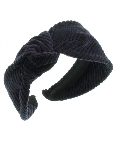 Navy Corduroy Side Turban Headband