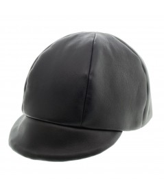 Fitted leather baseball cap