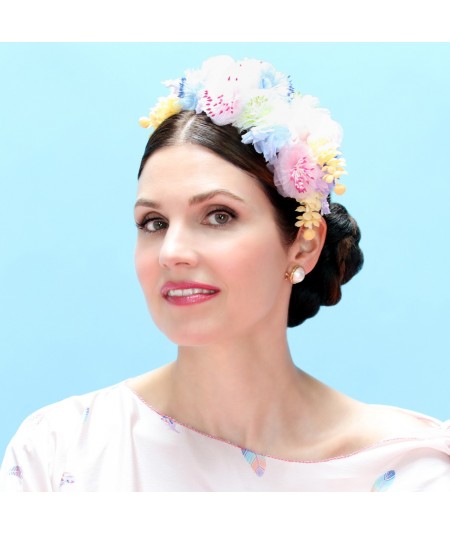 FR10 Pastel Floral Frida Inspired Headpiece