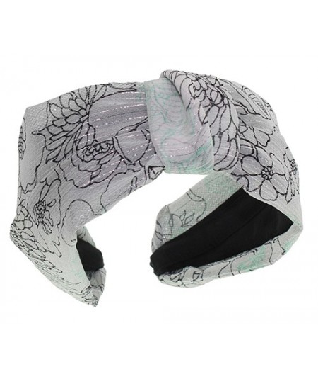 Draped Silk Print Chiffon Miss Draper Center Turban Headpiece