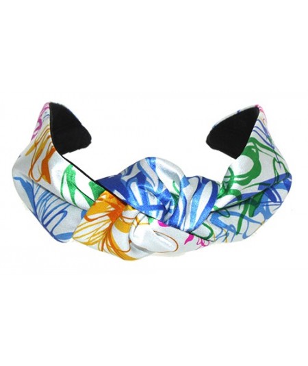 Summer Multi Flower Silk Print Center Turban Headband