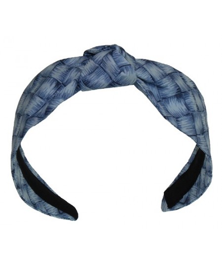 Blue Summer Lauhala Cotton Print Center Turban Headband