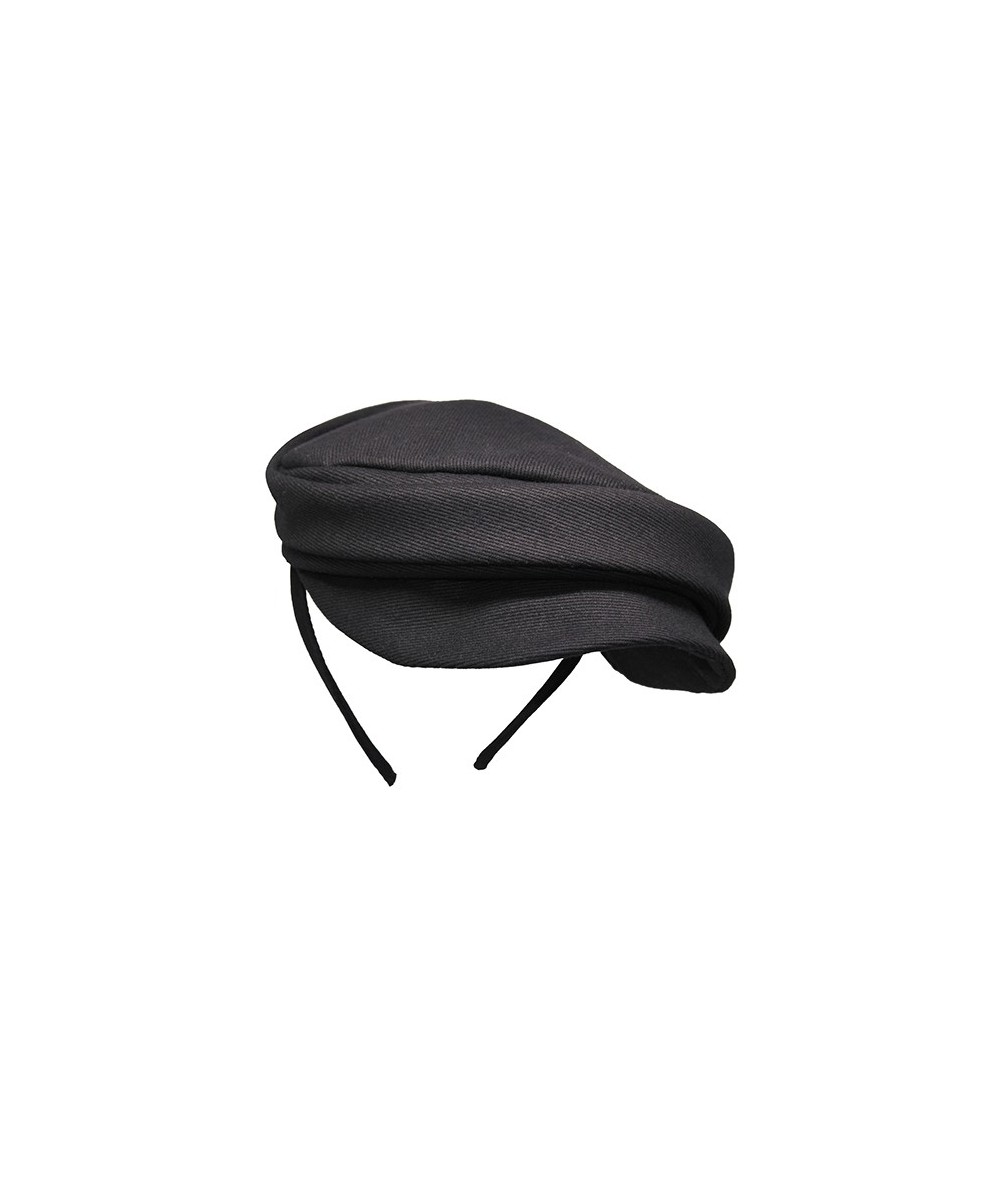Black Twill Cap Headpiece for Women 