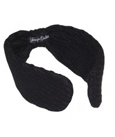 Black Track Wool Center Divot Headband Earmuffs