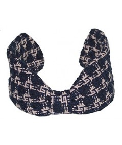 Navy Natural Wool Center Divot Headband Earmuffs