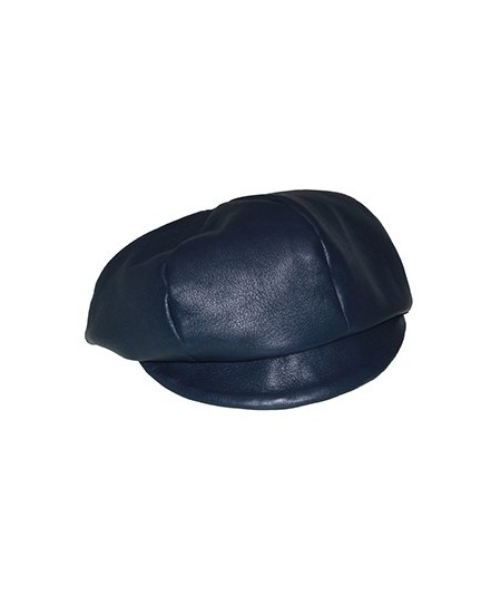 Light Navy Leather Cap