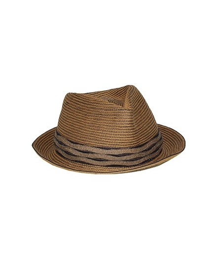 Colored Stitch Fedora Hat with Vintage Band