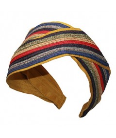 Multi Color Straw with Grosgrain Turban Headpiece