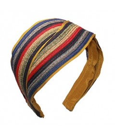 Multi Color Straw with Grosgrain Turban Headpiece