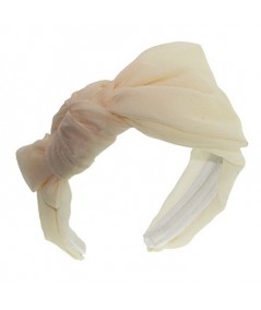 Cream Silk Side Bow Headband