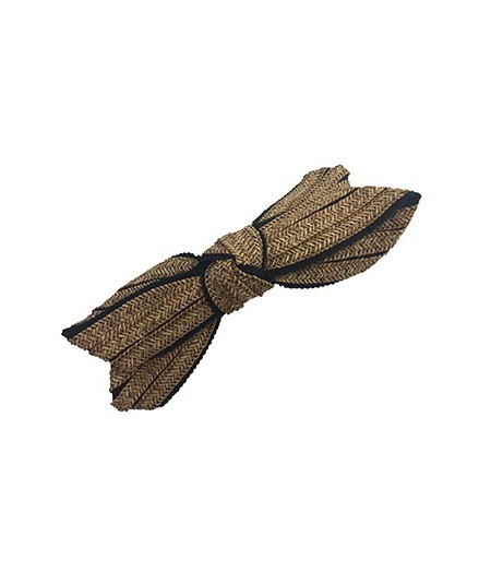Straw with Grosgrain Bow Barrette