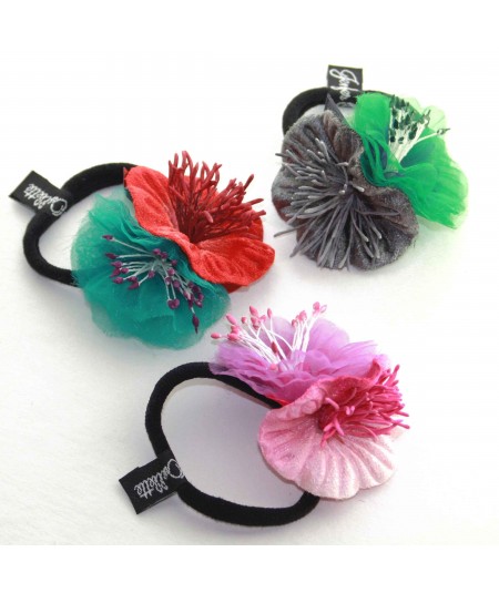 PY754 flower vintage style hair elastic ponytail holder