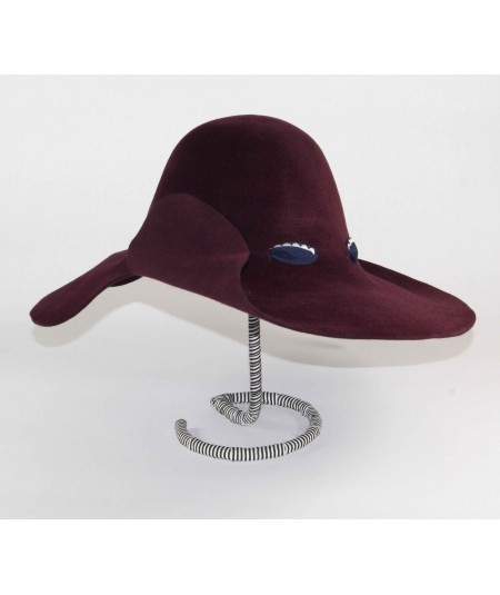 HT682 Wine women's winter hat with ribbon 