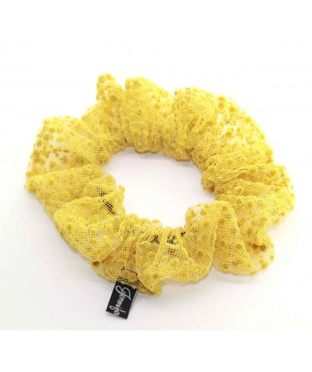 PY746 Yellow View 1 ponytail holder hair elastic scrunchie