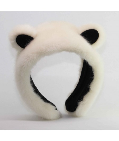 Ivory with Black panda earmuffs