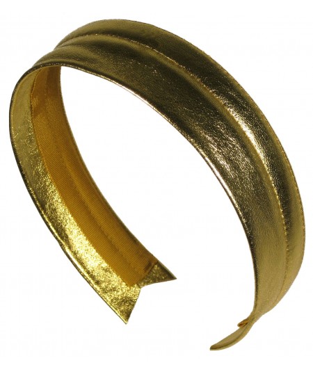 Gold Metallic Leather Headband