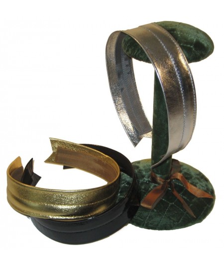Silver & Gold Metallic, and Black Patent Leather Headbands