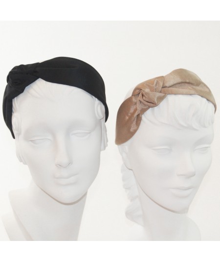Black - Pecan Side Turban Headband