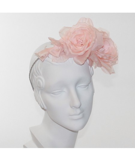 Pale Pink Double Rose Headpiece