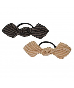 Big Raffia Straw Knot Hair Tie - Cocoa/Blk. & Natl Mix