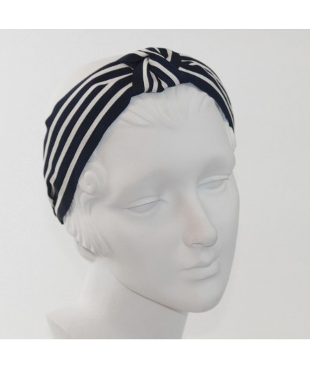 Navy with Cream Grosgrain Stripe Bernadette Headband