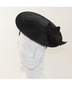 Trilby Horse Hair Headpiece Trimmed with Grosgrain Bow