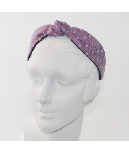 Crocus with Lavender Dotted Tulle Harlow Headband