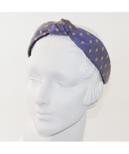 Royal with Beige Dotted Tulle Harlow Headband