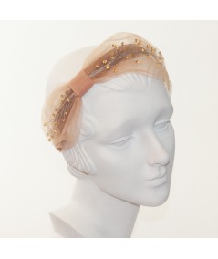 Amber Tulle and Amber Cosmic Spray Side Turban Headband