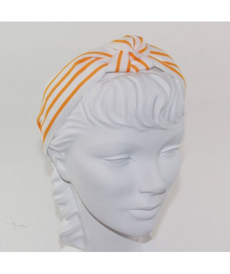 White with Gold Grosgrain Stripe Bernadette Headband