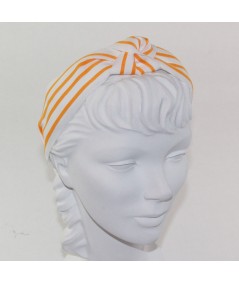 White with Gold Grosgrain Stripe Bernadette Headband